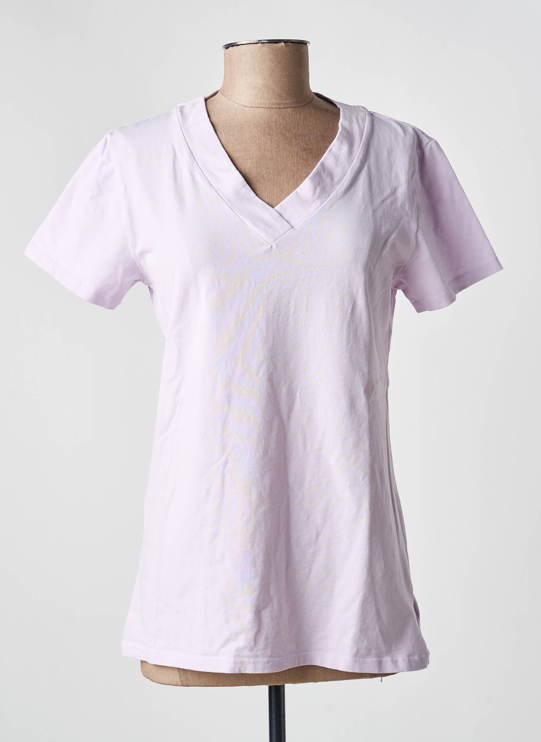 Tricou guler în v mâneci scurte violet COUTURIST femeie