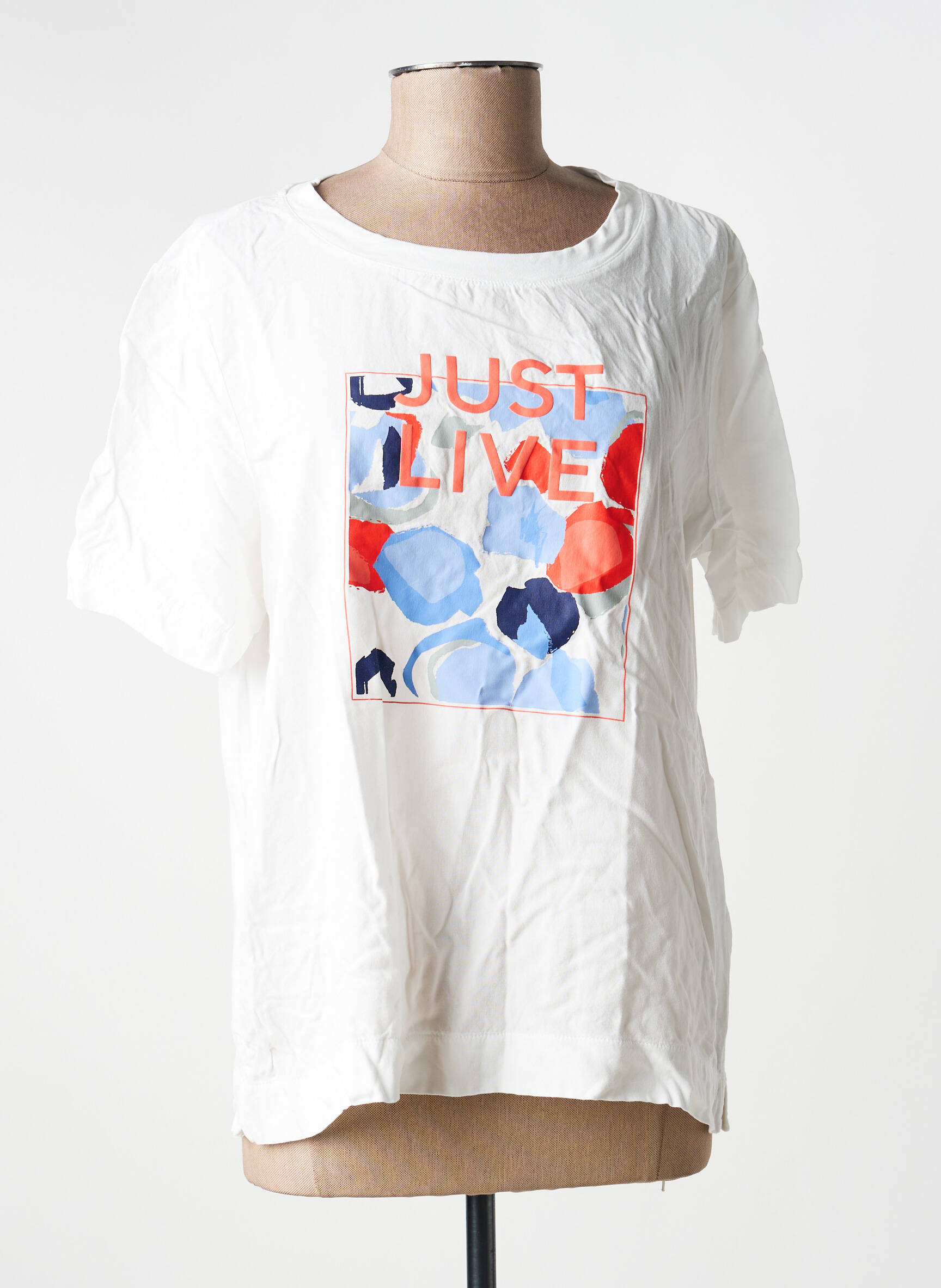 Tricou croială dreaptă mâneci scurte alb TOM TAILOR femeie