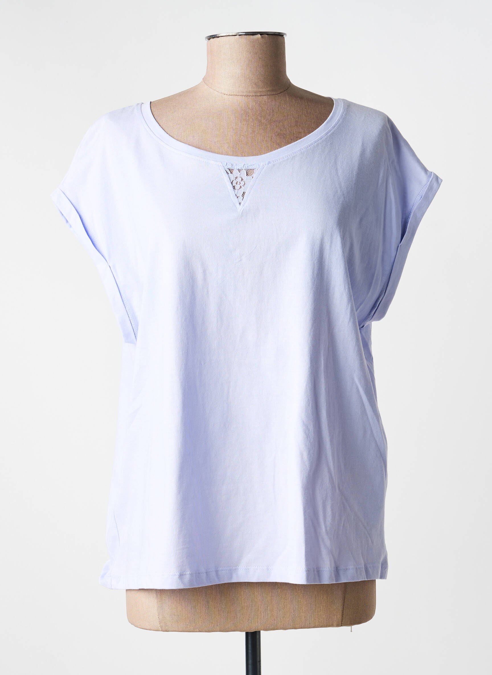 Tricou croială dreaptă mâneci scurte violet LA FIANCÉE femeie