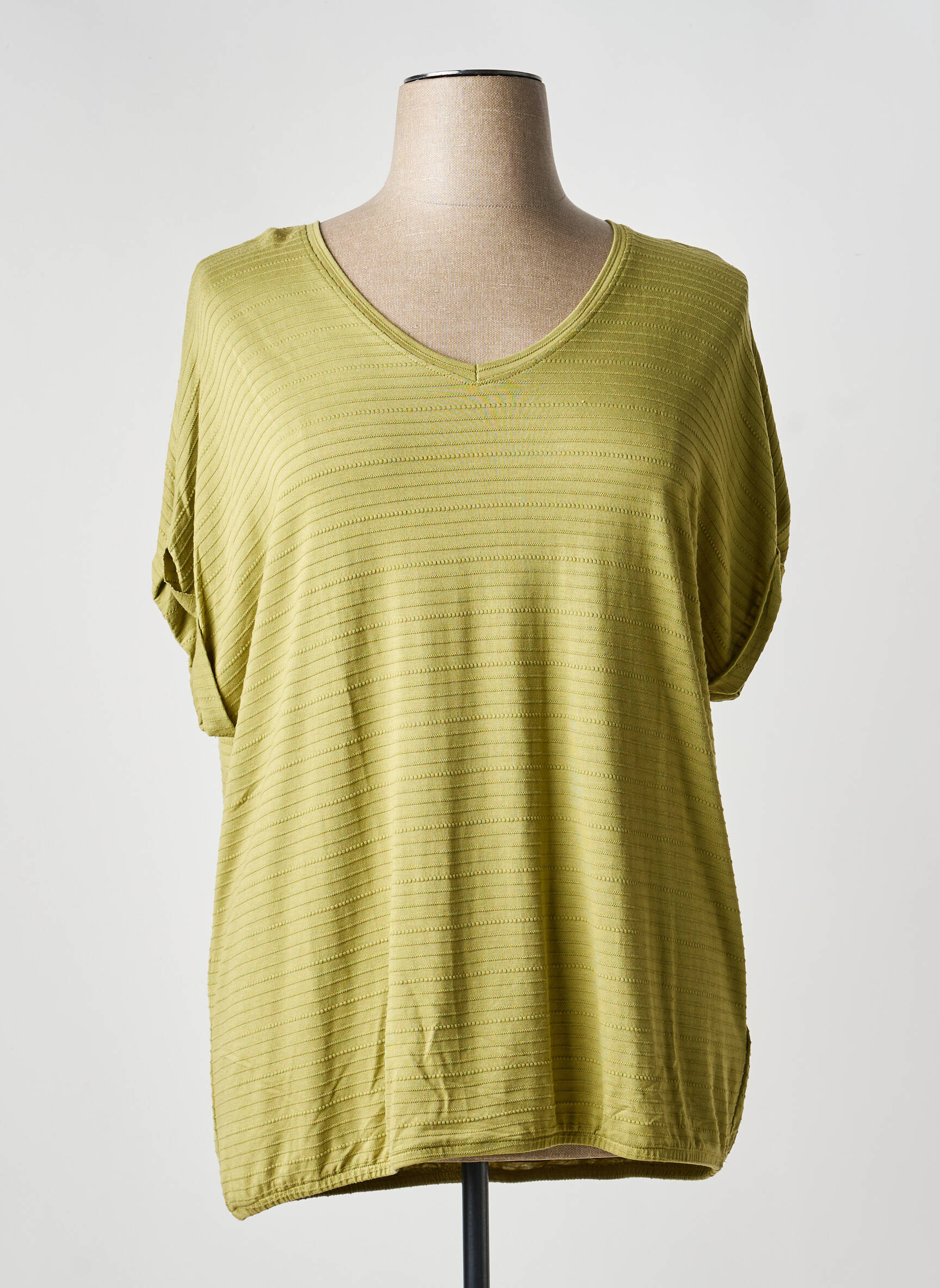 Tricou mâneci 3/4 mâneci 3/4 verde TOM TAILOR femeie