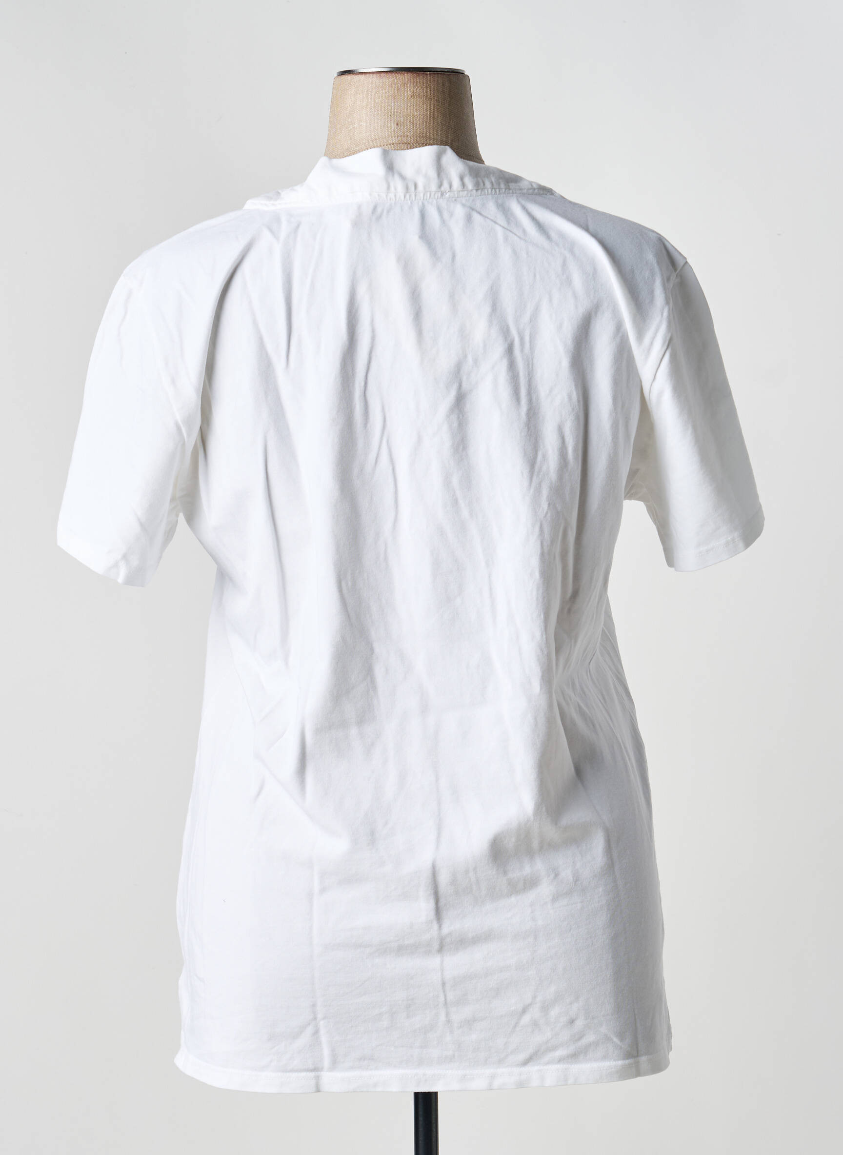 Tricou guler în v mâneci scurte alb COUTURIST femeie