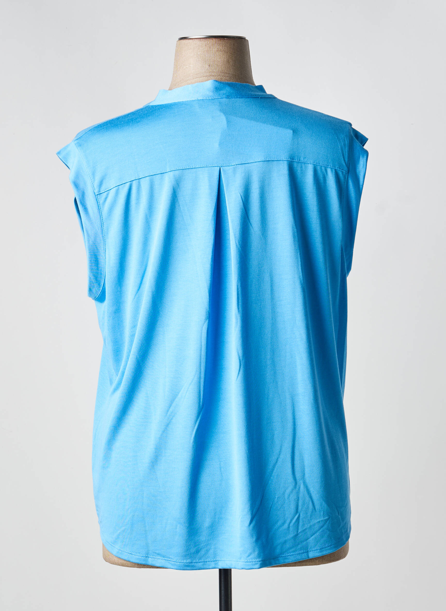 Tricou elasticitate mâneci scurte albastru MARBLE femeie