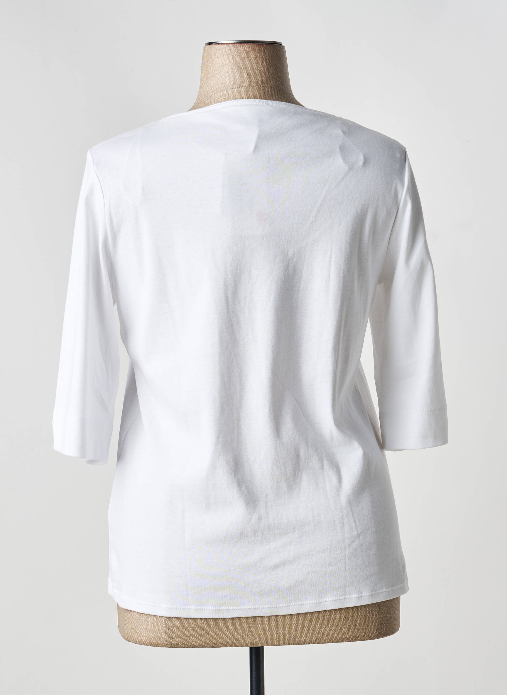 Tricou serigrafie mâneci scurte alb MARBLE femeie