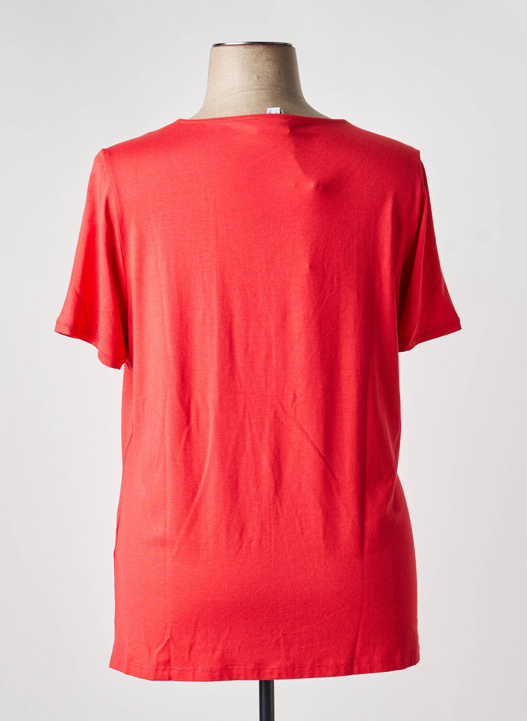 Tricou guler în v mâneci scurte roșu FRANCE RIVOIRE femeie