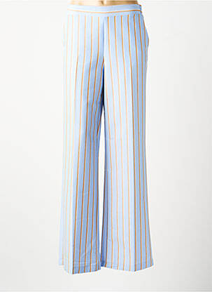 Pantalon drept țesătură poplin mărime normală albastru IMPERIAL femeie