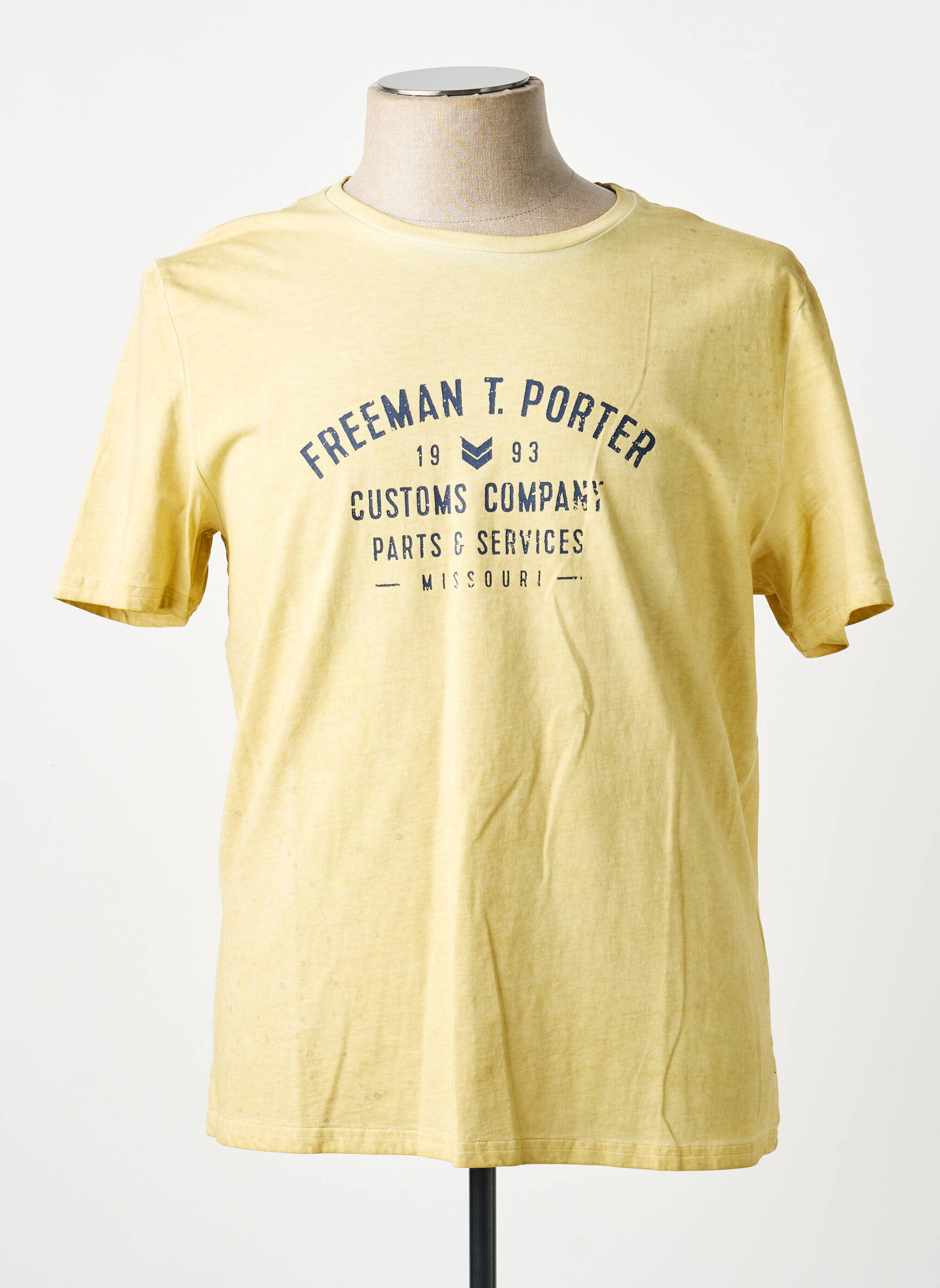 Tricou elasticitate mâneci scurte galben FREEMAN T.PORTER bărbat