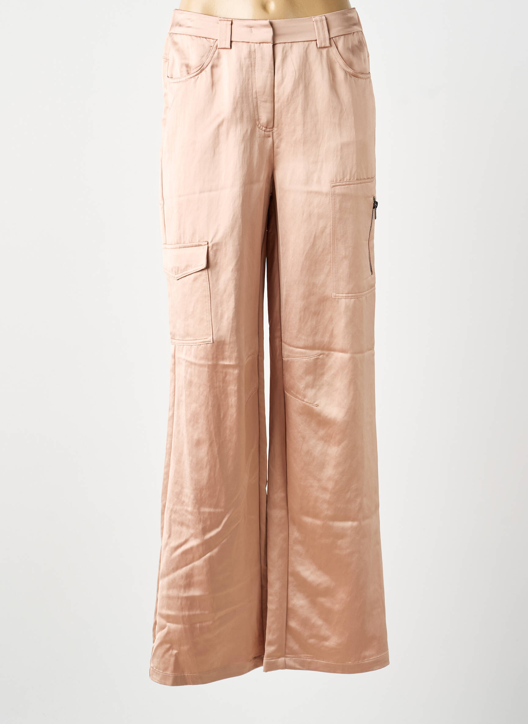 Pantalon cargo croială dreaptă mărime normală roz YAYA femeie