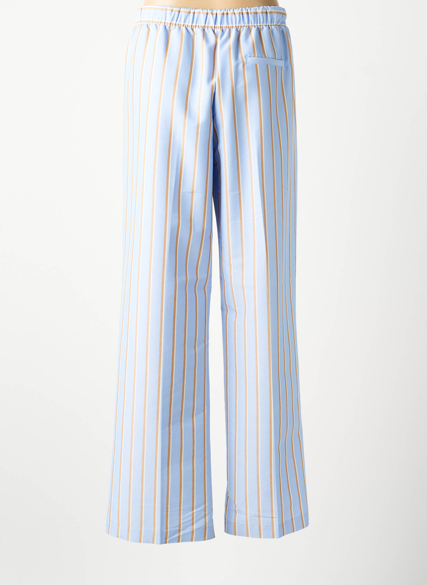 Pantalon drept țesătură poplin mărime normală albastru IMPERIAL femeie