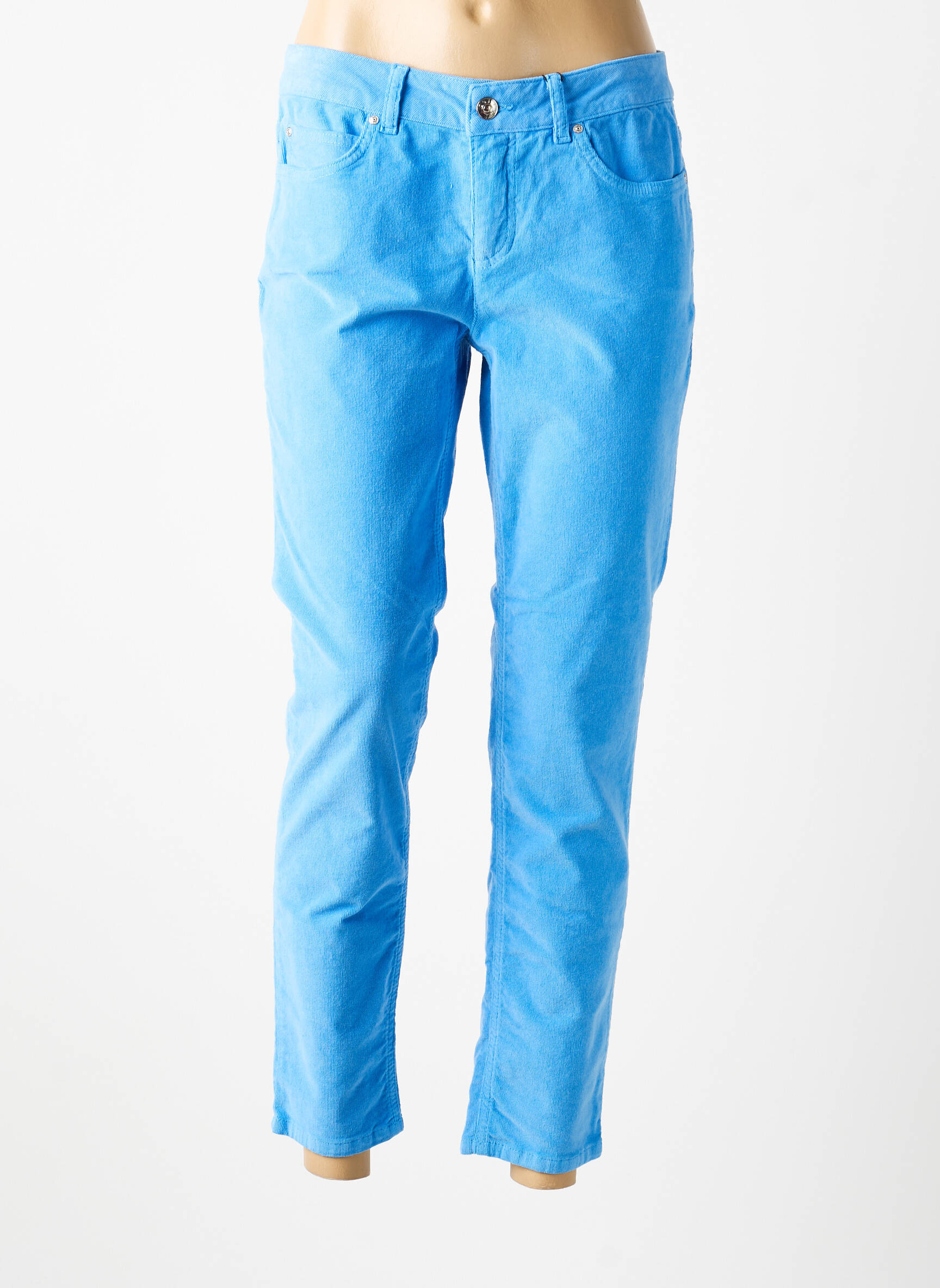 Pantalon slim elasticitate mărime normală albastru OUI femeie