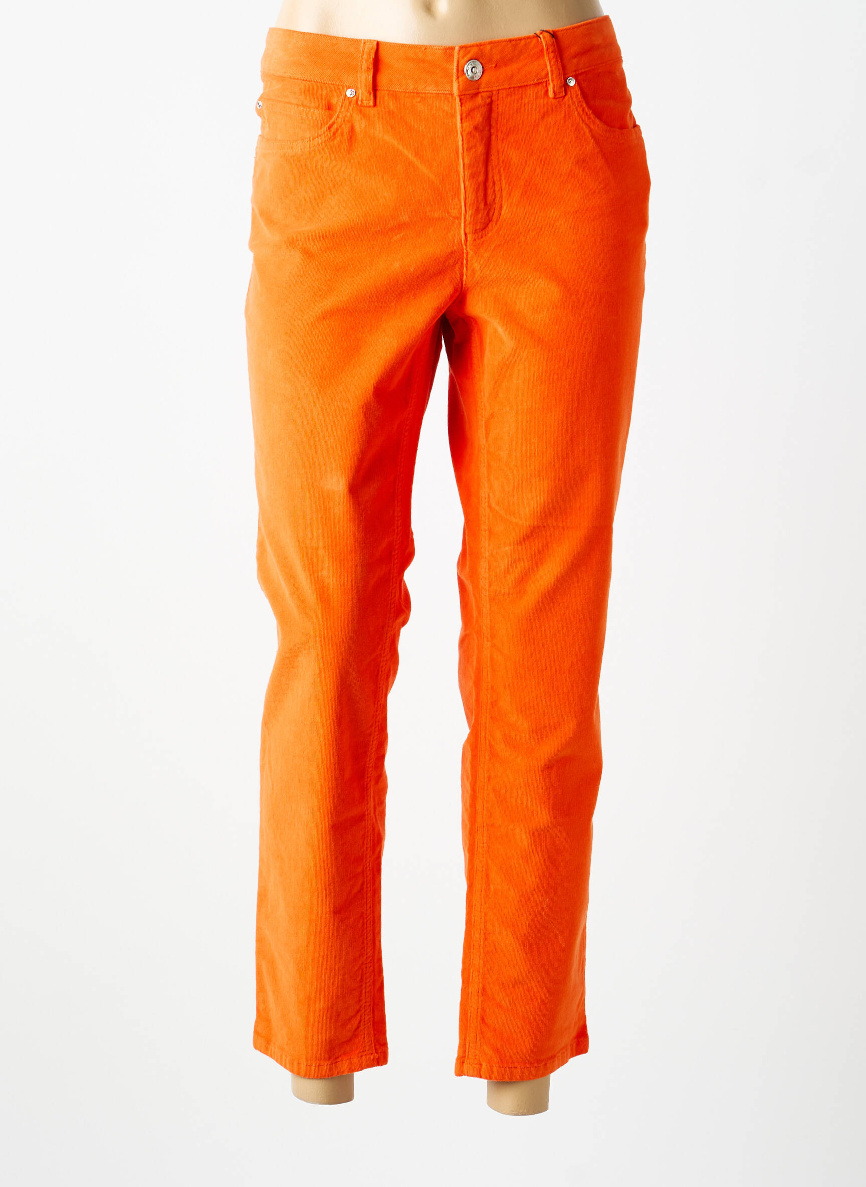 Pantalon slim elasticitate mărime normală portocalie OUI femeie