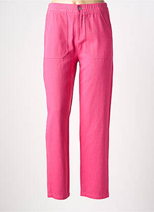 Pantalon drept elasticitate roz EMILIE.K femeie