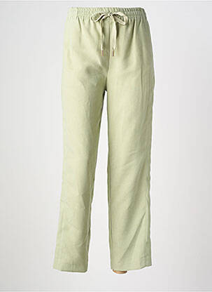 Pantalon drept elasticitate talie înaltă verde EMILIE.K femeie