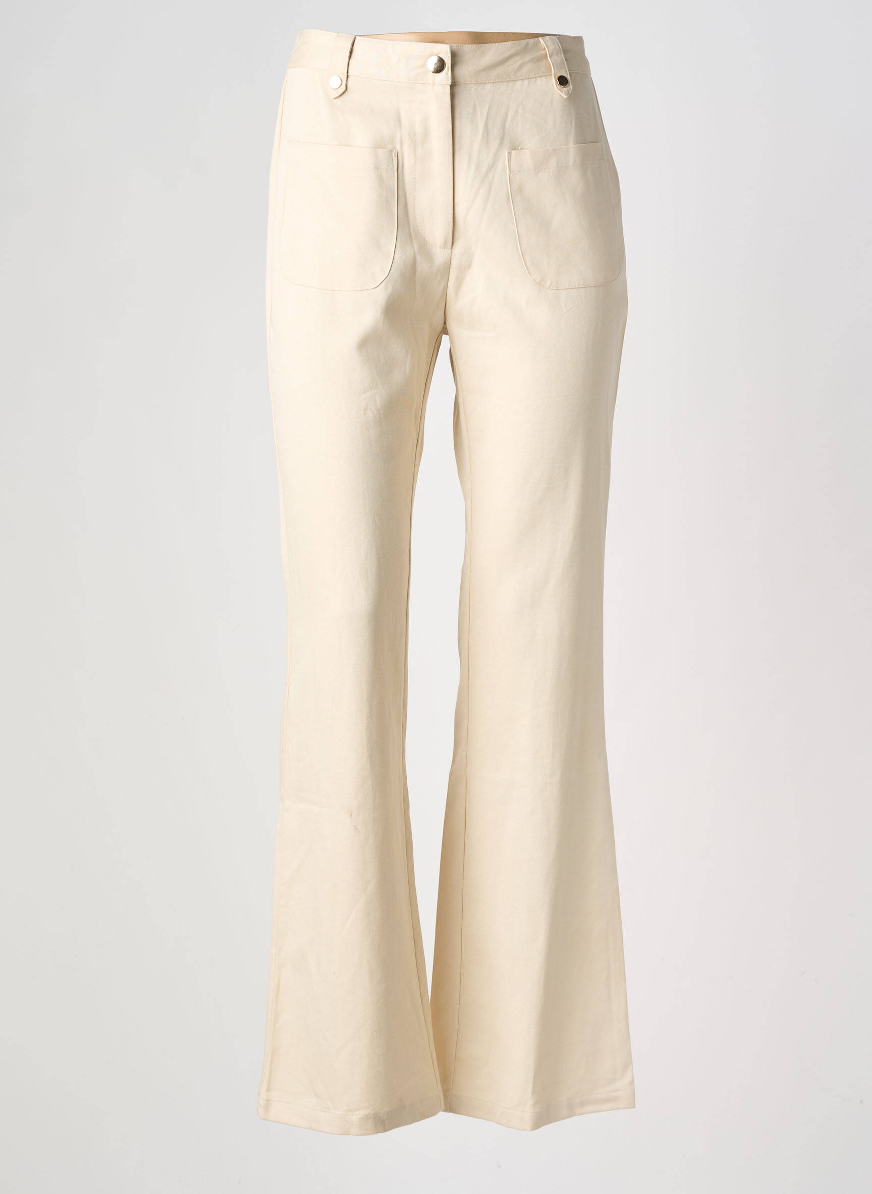 Pantalon evazat elasticitate mărime normală bej LA PETITE ETOILE femeie