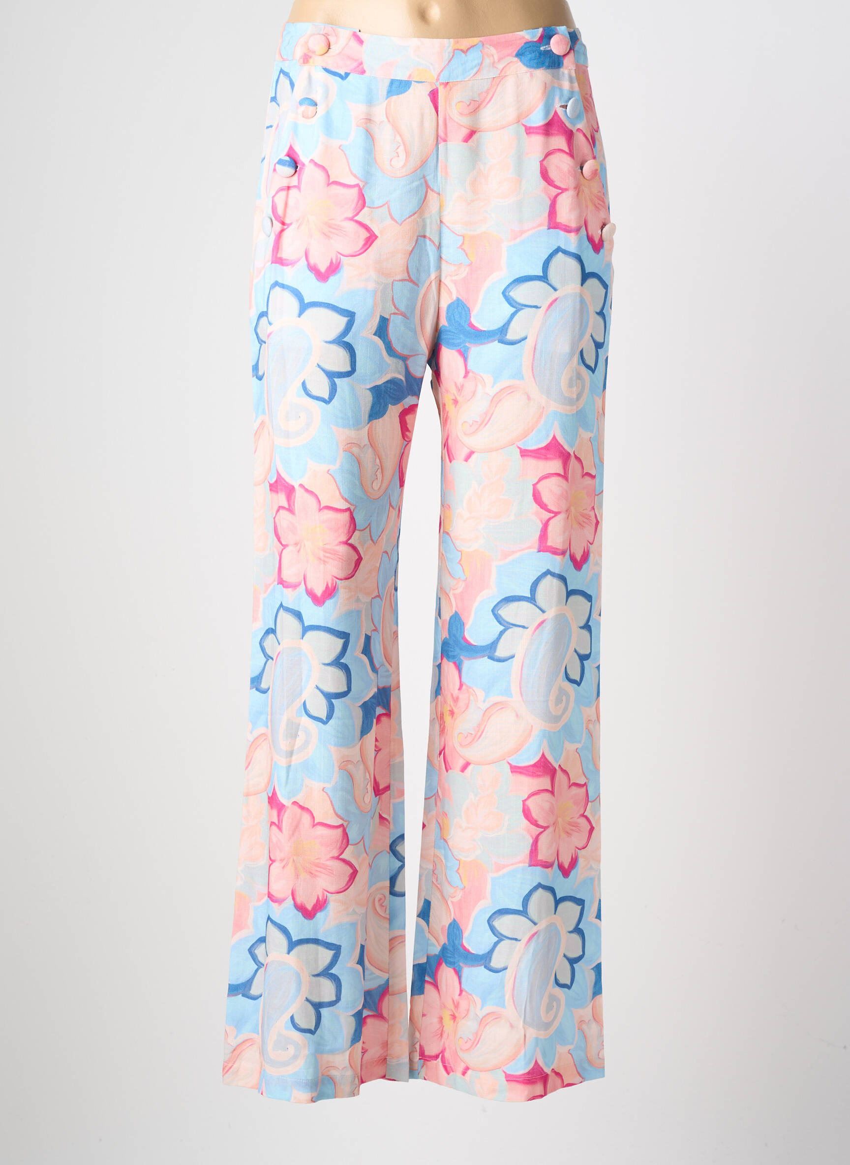 Pantalon larg croială fluidă mărime normală albastru LA PETITE ETOILE femeie