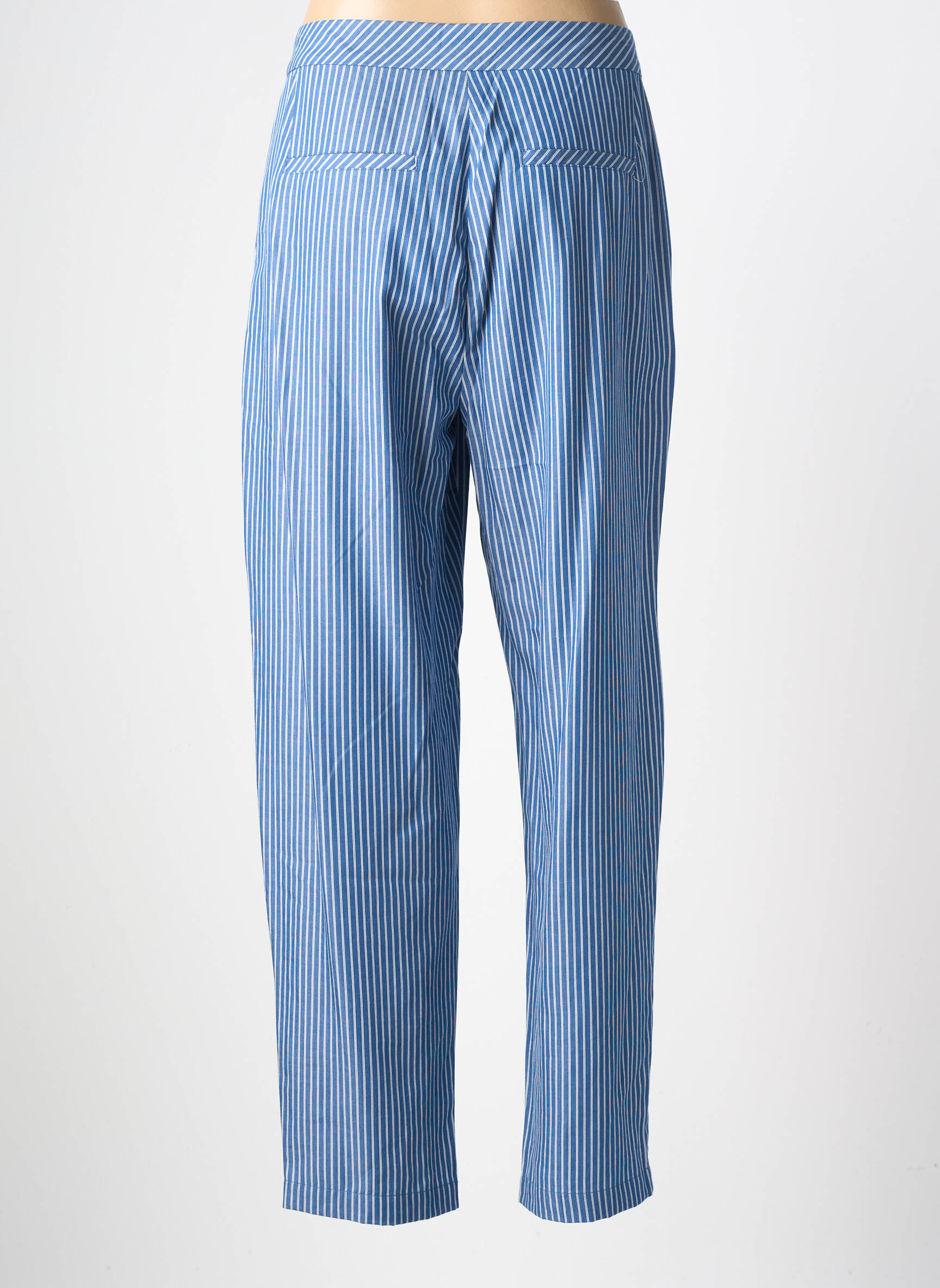 Pantalon drept închidere cu fermoar sub clapetă cu cârlig mărime normală albastru NUMPH femeie