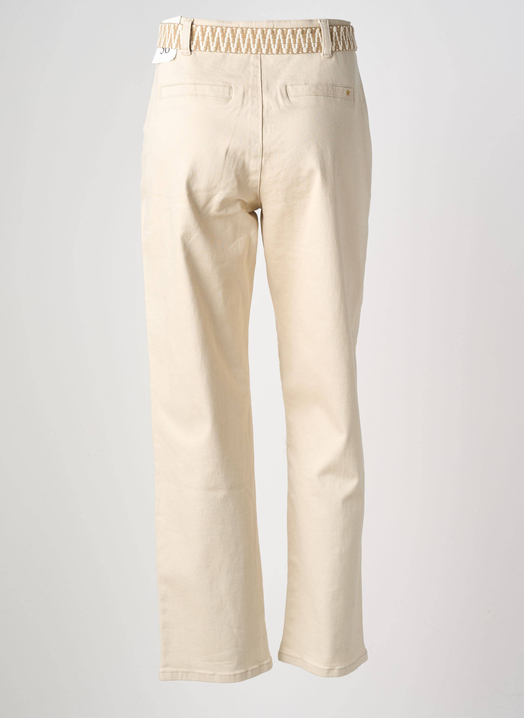 Pantalon drept elasticitate talie înaltă bej LA PETITE ETOILE femeie