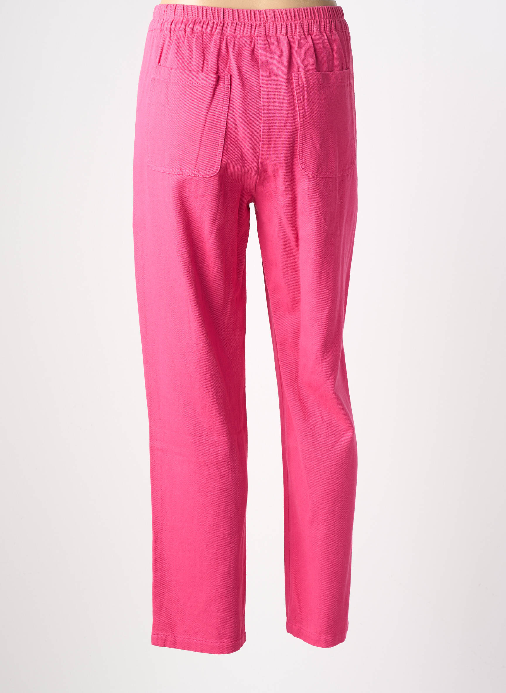 Pantalon drept elasticitate roz EMILIE.K femeie