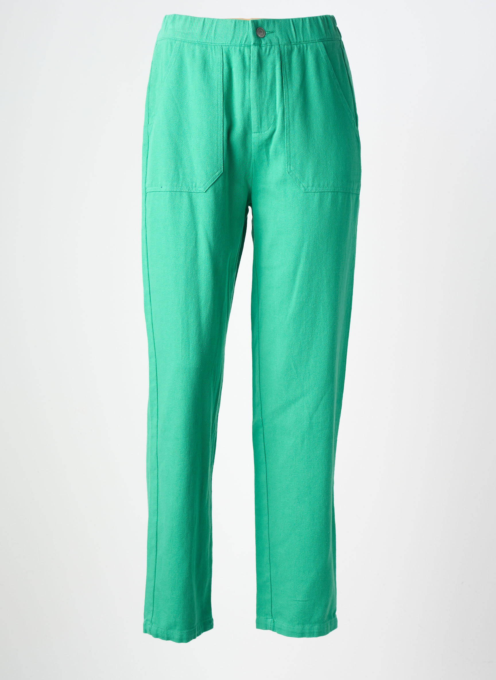 Pantalon drept talie înaltă talie înaltă verde EMILIE.K femeie