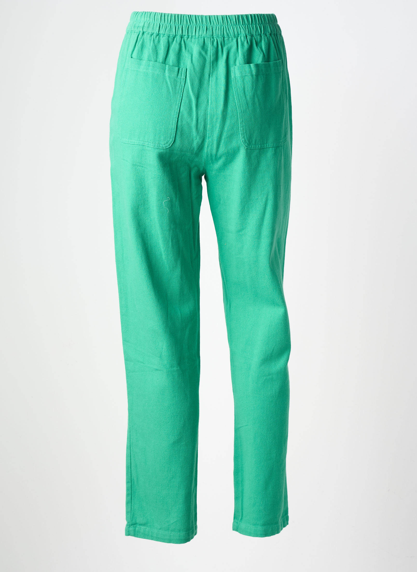 Pantalon drept talie înaltă talie înaltă verde EMILIE.K femeie