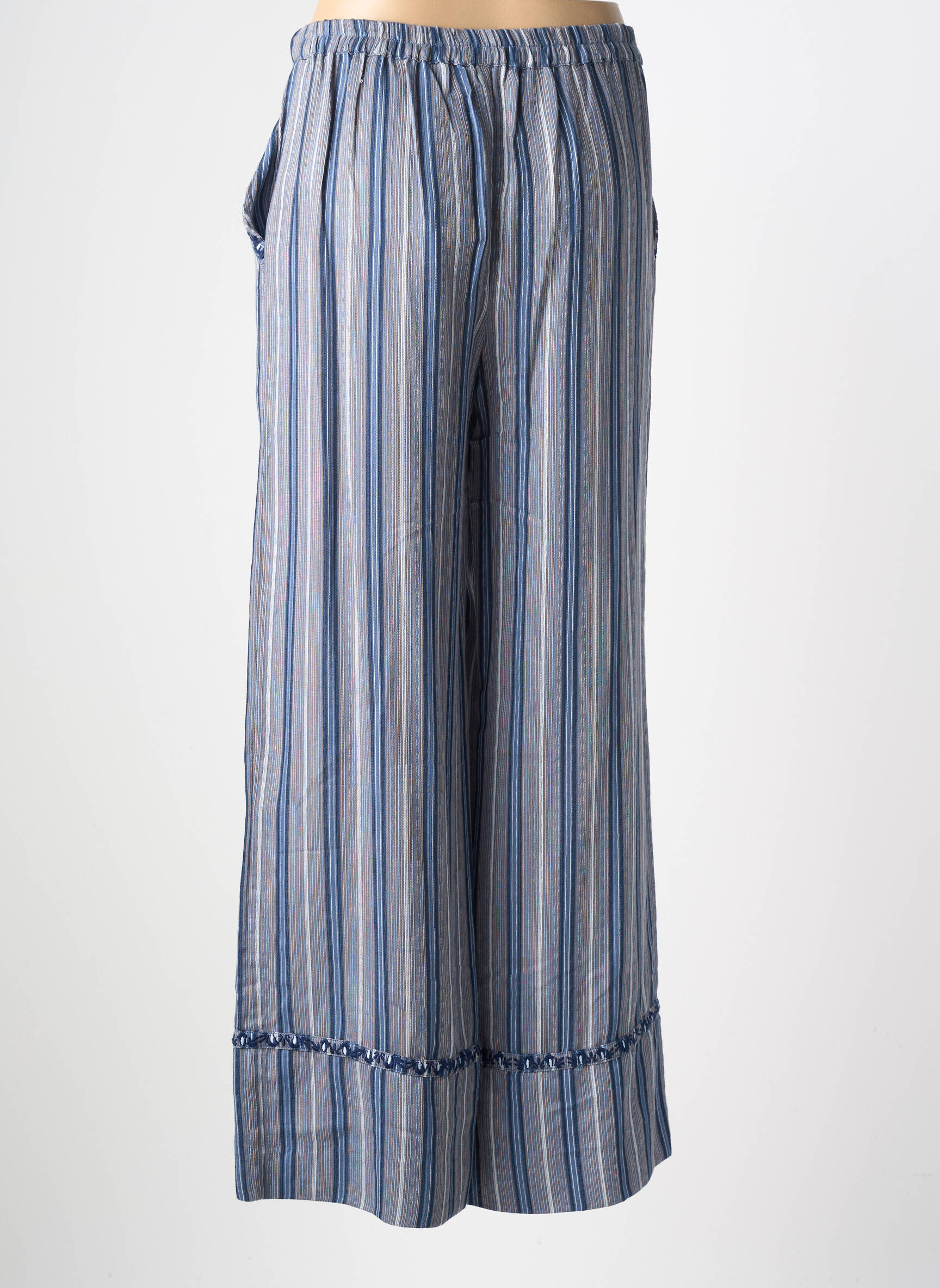 Pantalon larg croială fluidă mărime normală albastru LA PETITE ETOILE femeie