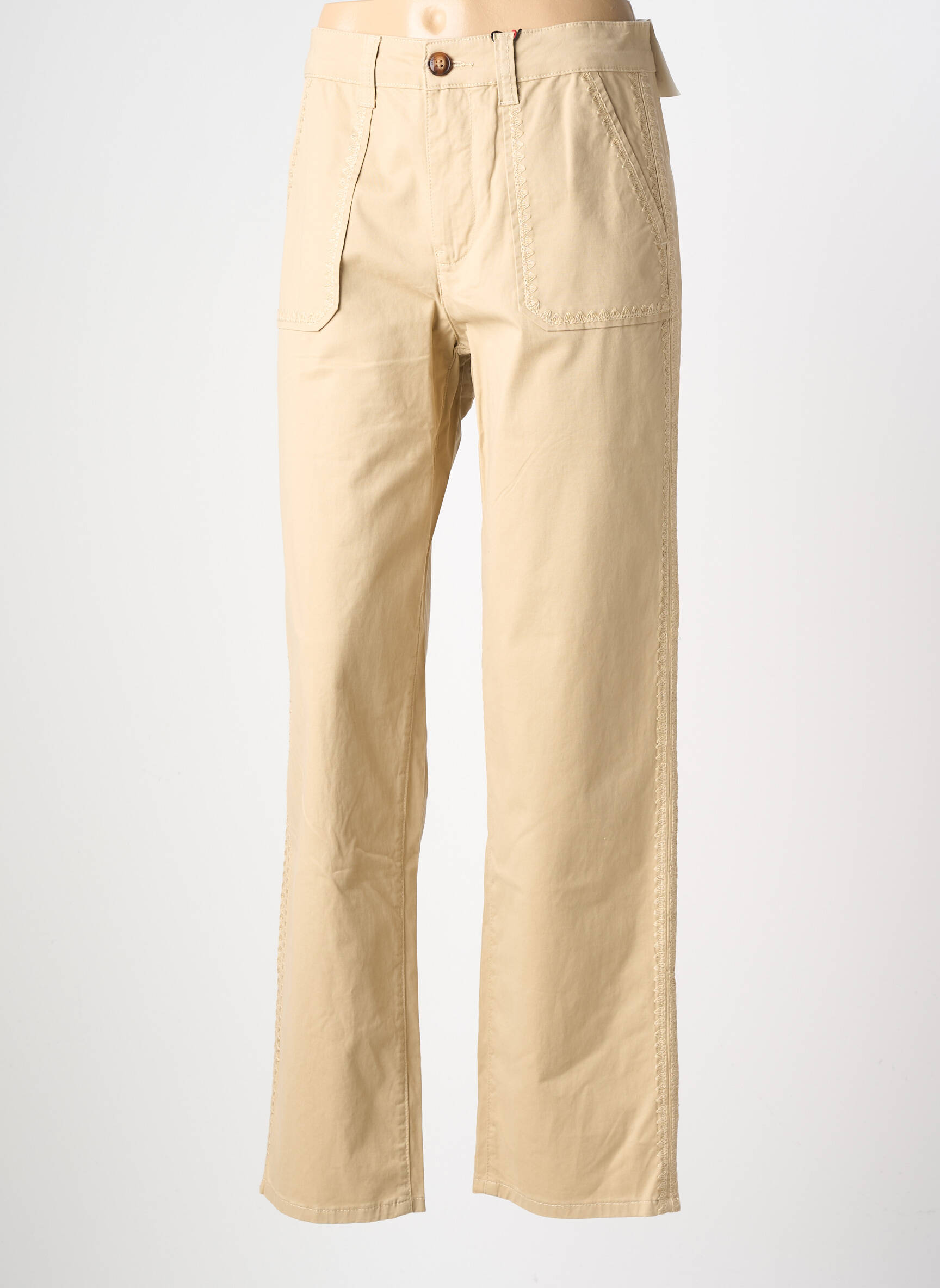 Pantalon evazat elasticitate mărime normală bej LA PETITE ETOILE femeie
