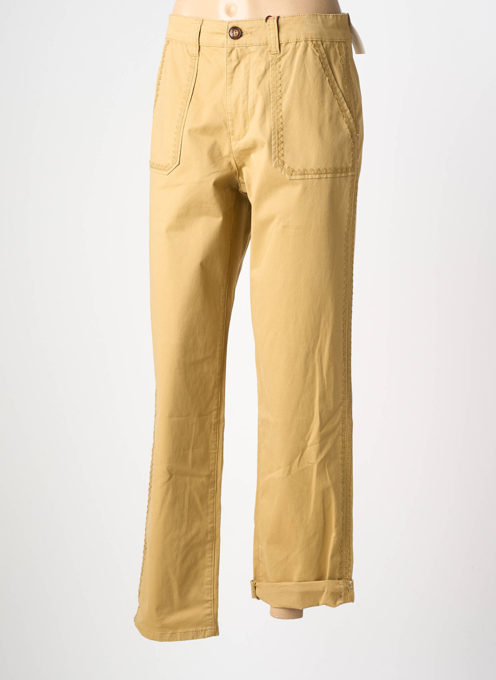 Pantalon evazat elasticitate mărime normală maro LA PETITE ETOILE femeie