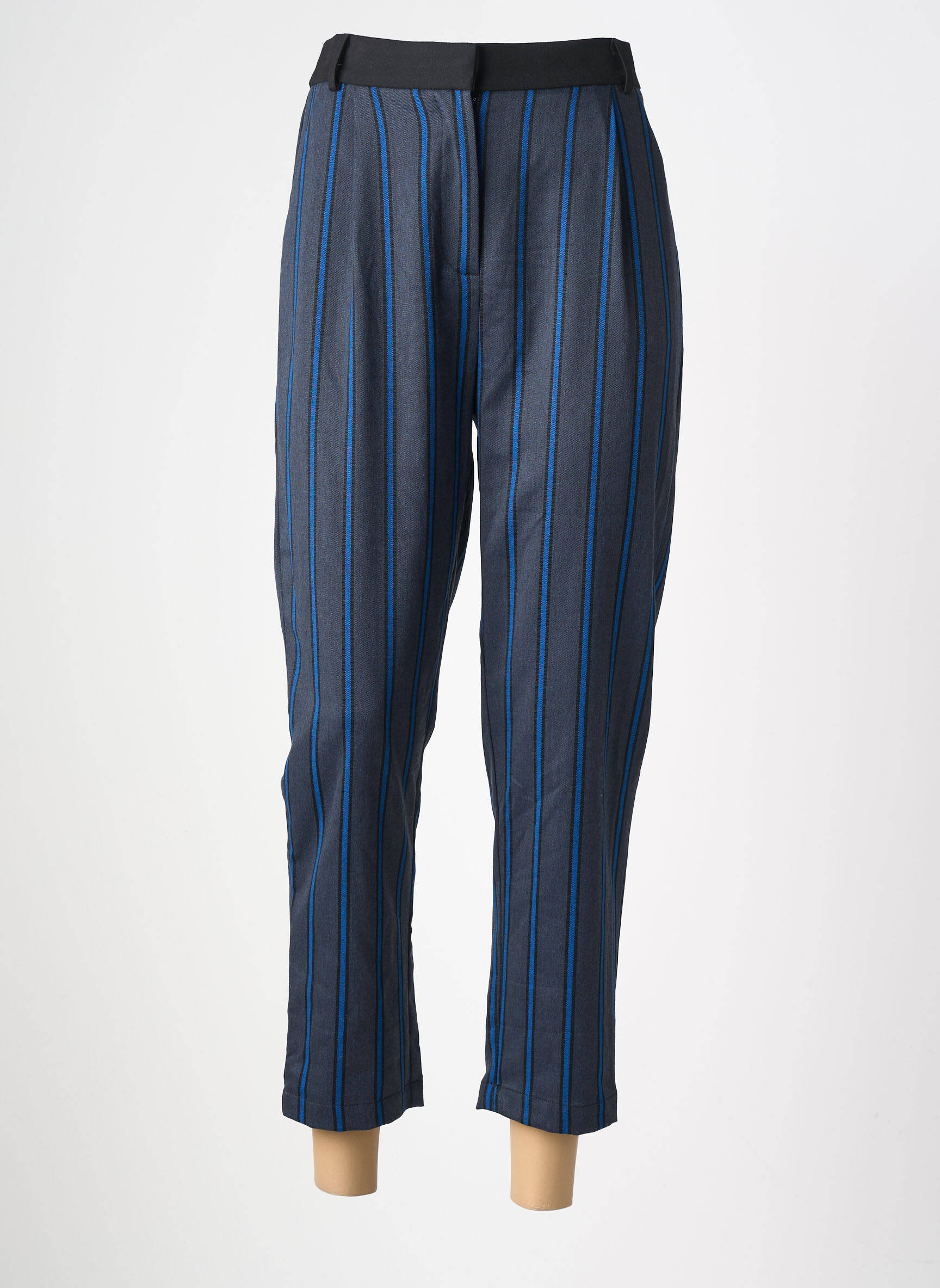 Pantalon drept elasticitate talie înaltă gri YUKA femeie