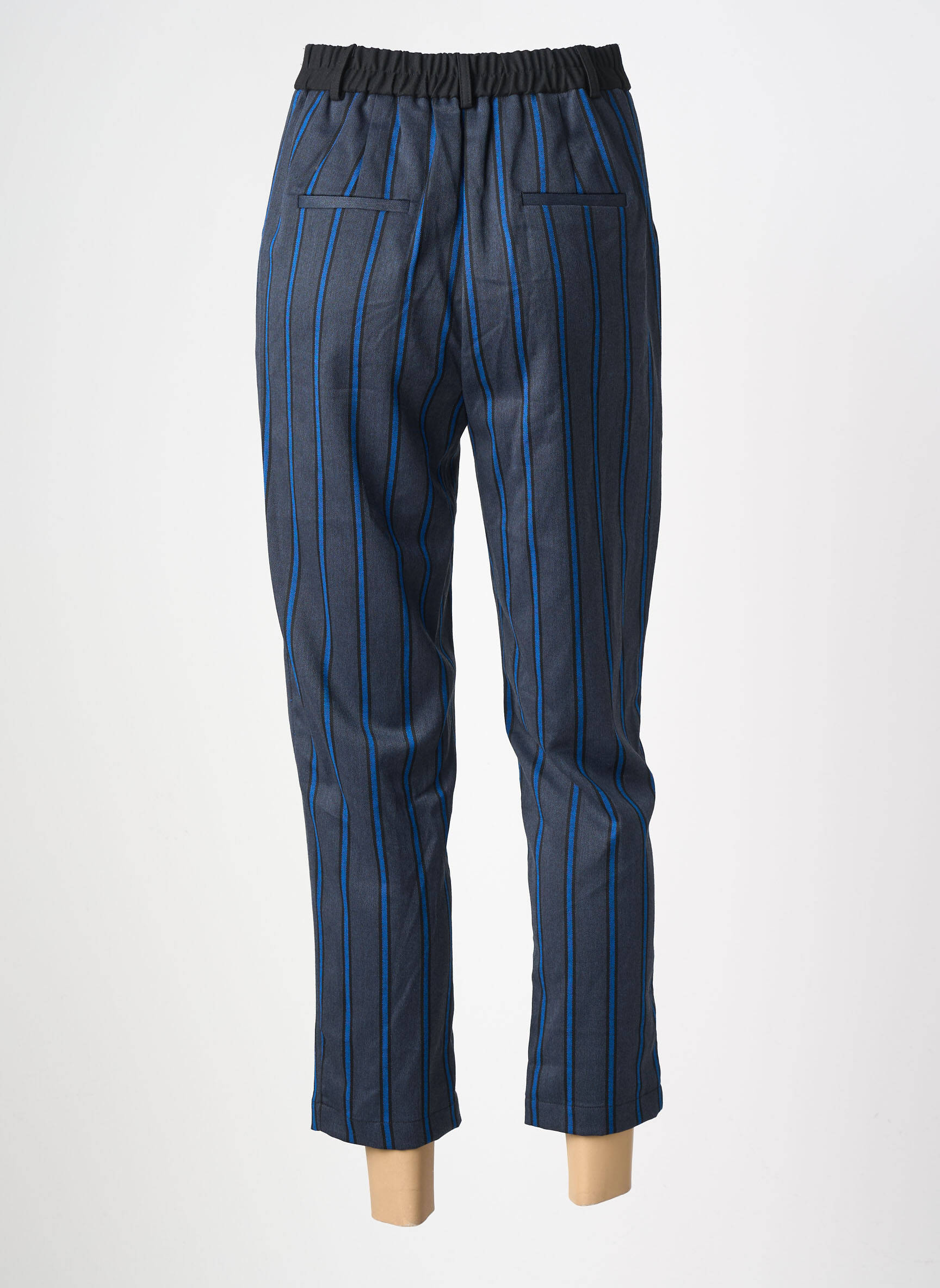 Pantalon drept elasticitate talie înaltă gri YUKA femeie