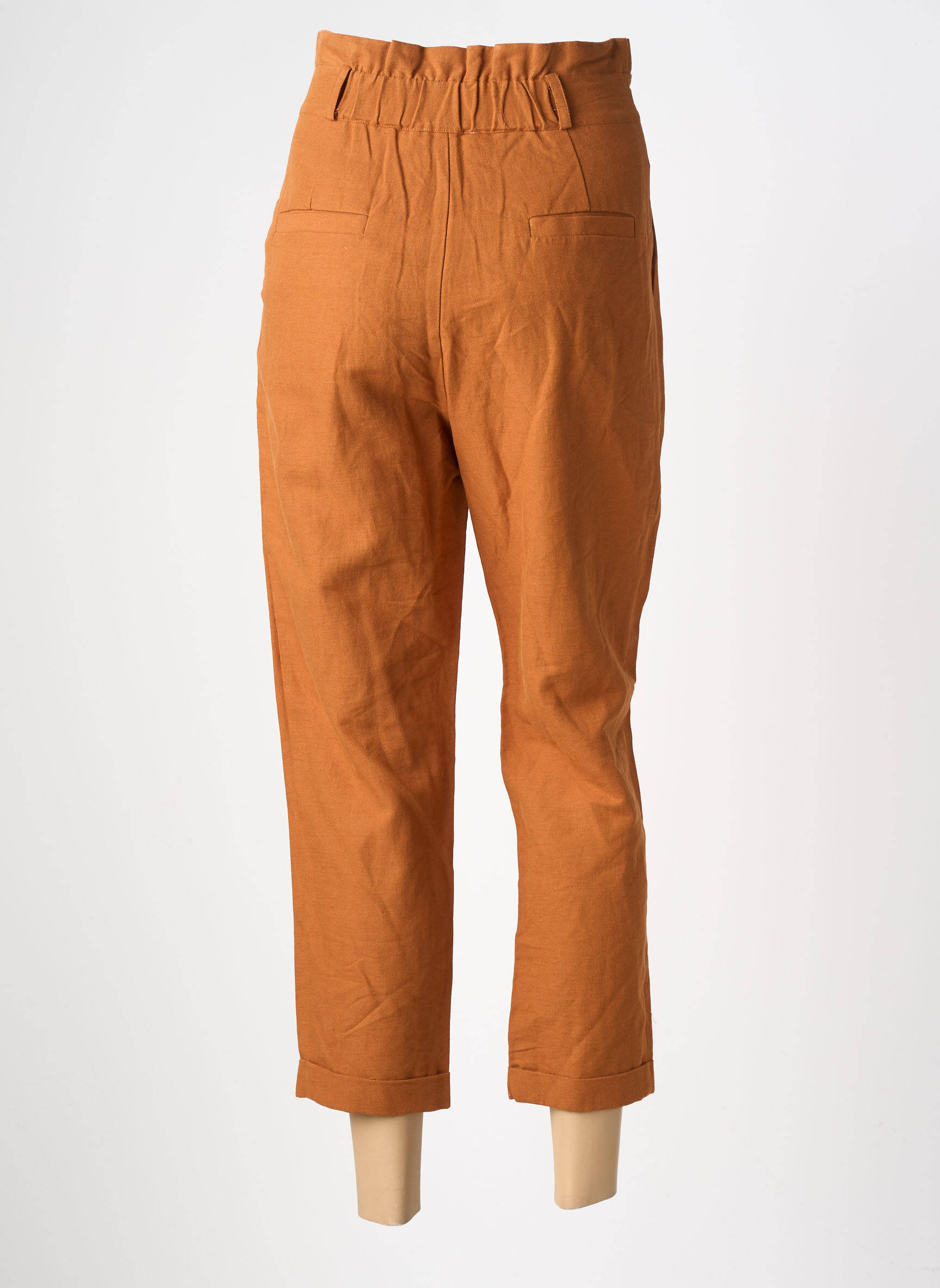 Pantalon drept talie înaltă talie înaltă maro THE KORNER femeie