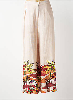 Pantalon larg țesătură crep mărime normală roz LA PETITE ETOILE femeie