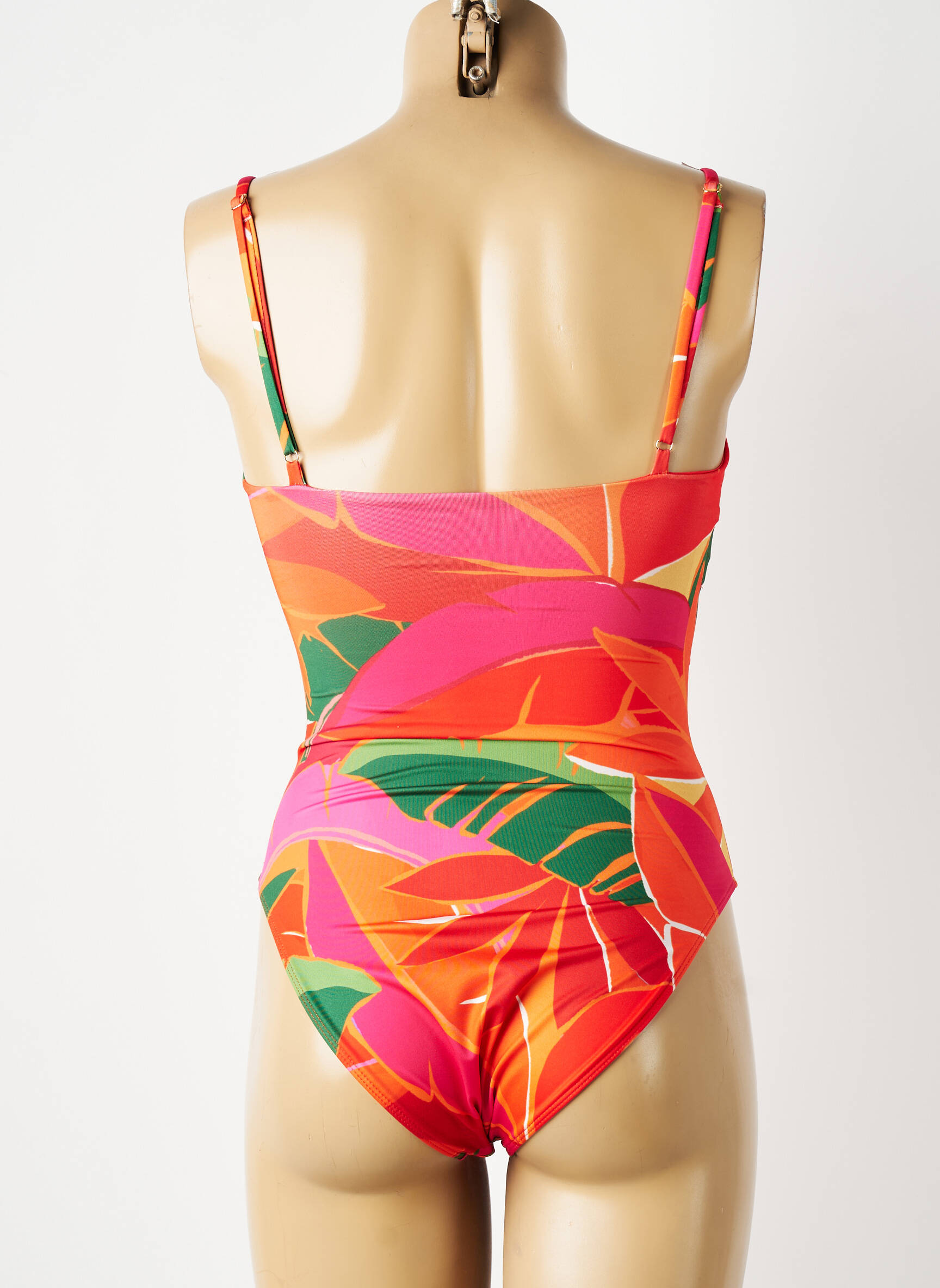 Costum de baie dintr-o singură piesă efect material satinat sutien cu susținere înaltă și burete detașabil portocalie LA PETITE ETOILE femeie