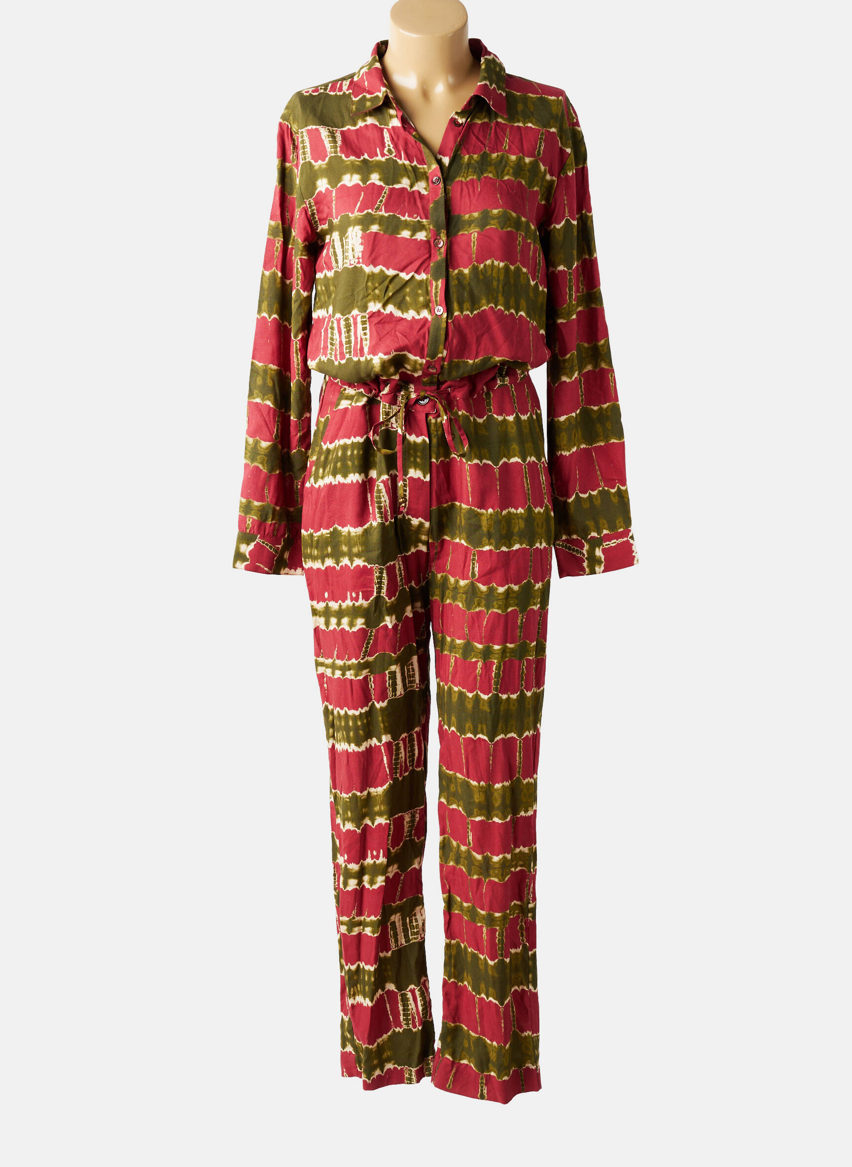 Salopetă-pantalon croială cambrată mâneci lungi roșu LA PETITE ETOILE femeie