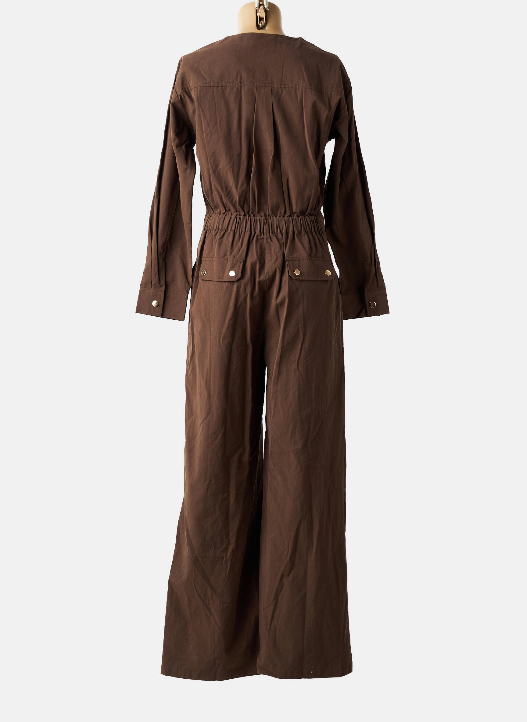 Salopetă-pantalon croială cambrată mâneci lungi maro LA PETITE ETOILE femeie