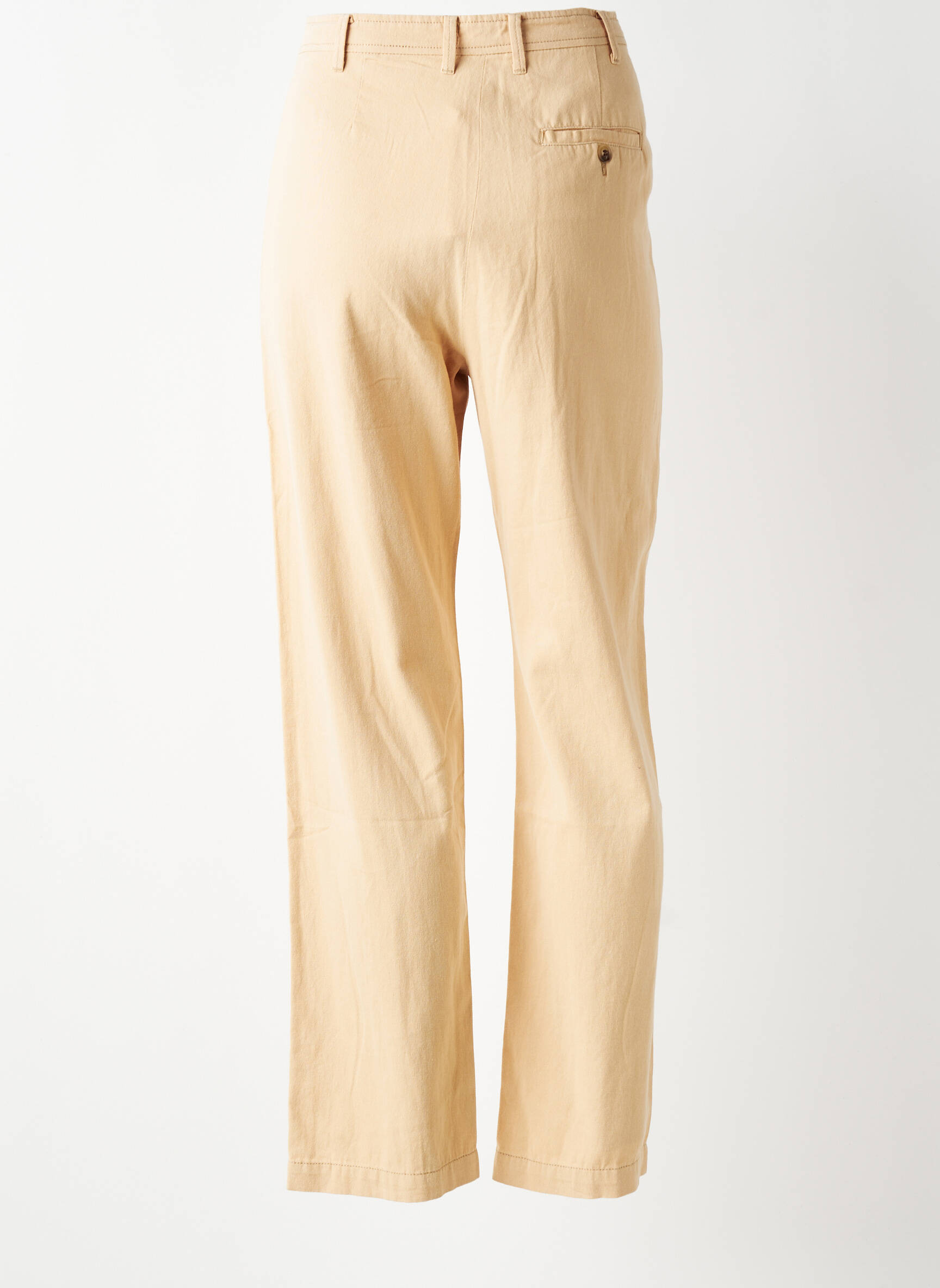 Pantalon drept țesătură poplin talie înaltă bej ARTLOVE femeie