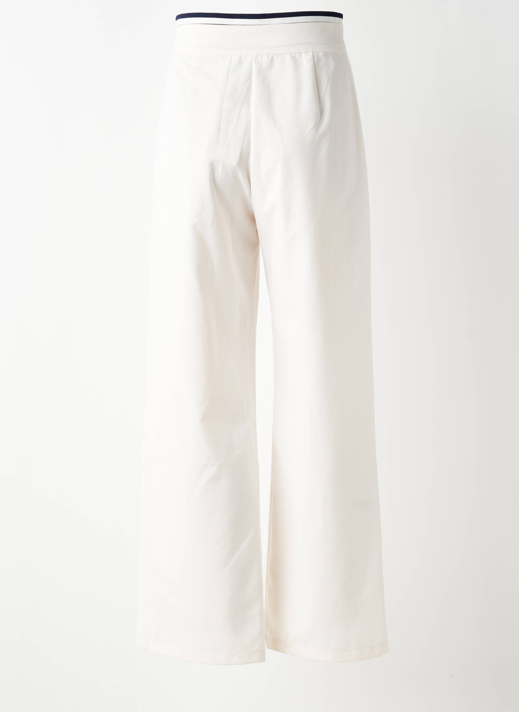 Pantalon larg țesătură poplin talie înaltă bej LA PETITE ETOILE femeie