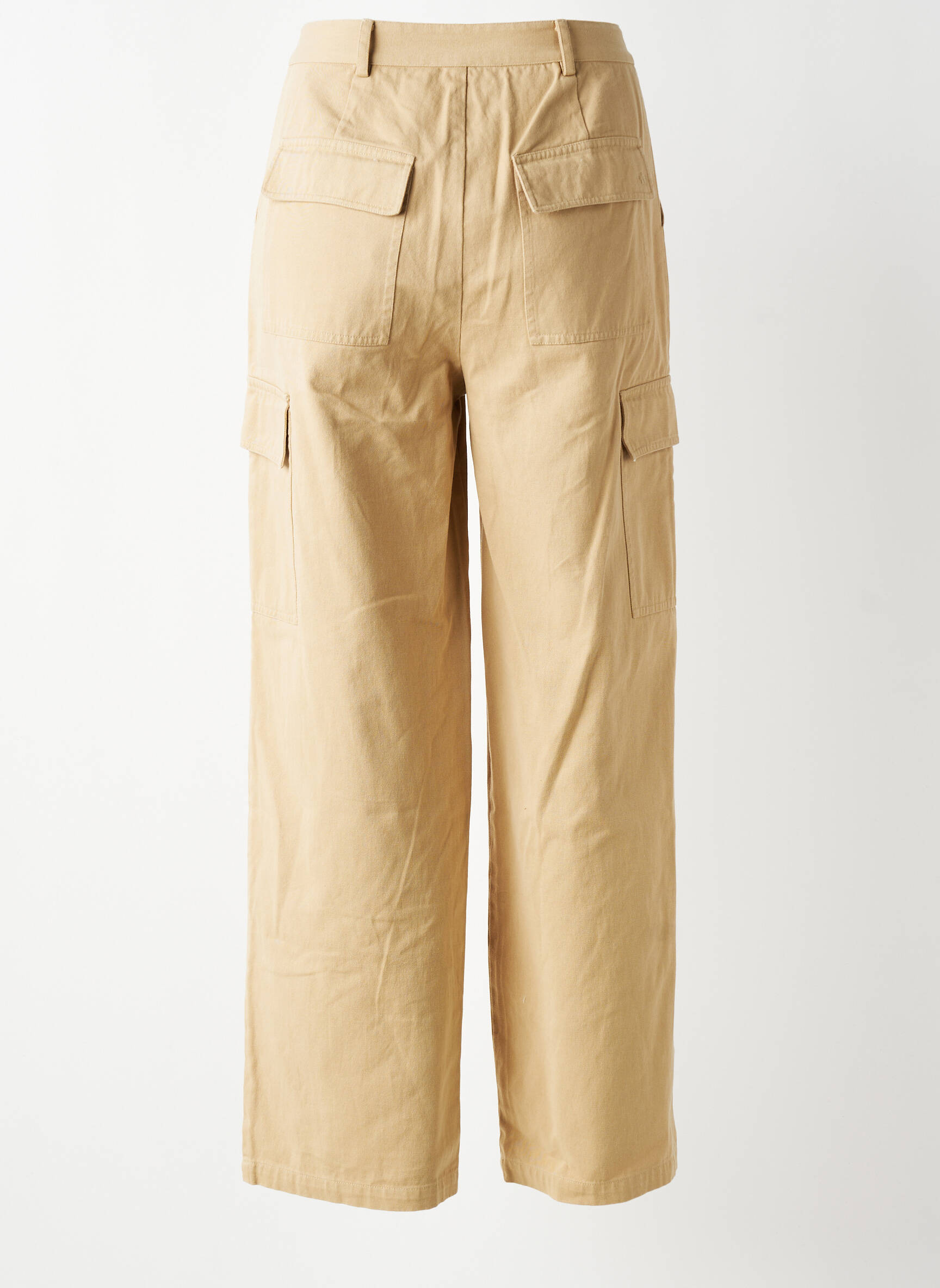 Pantalon cargo croială dreaptă talie înaltă bej LA PETITE ETOILE femeie