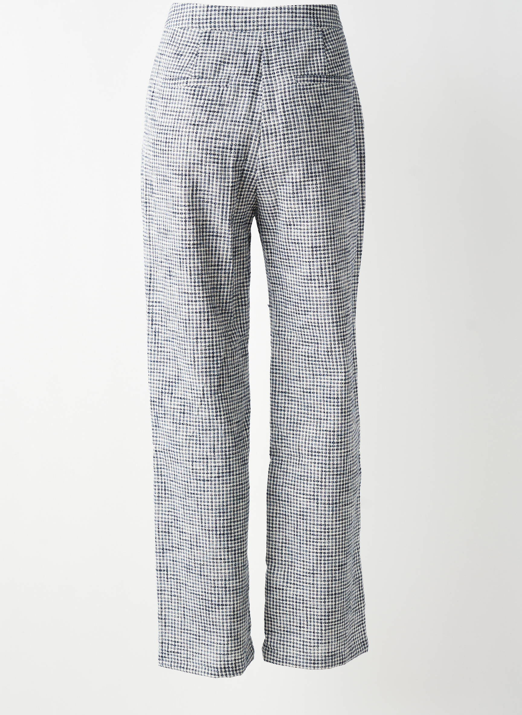 Pantalon drept talie cu cleme talie înaltă albastru LA PETITE ETOILE femeie