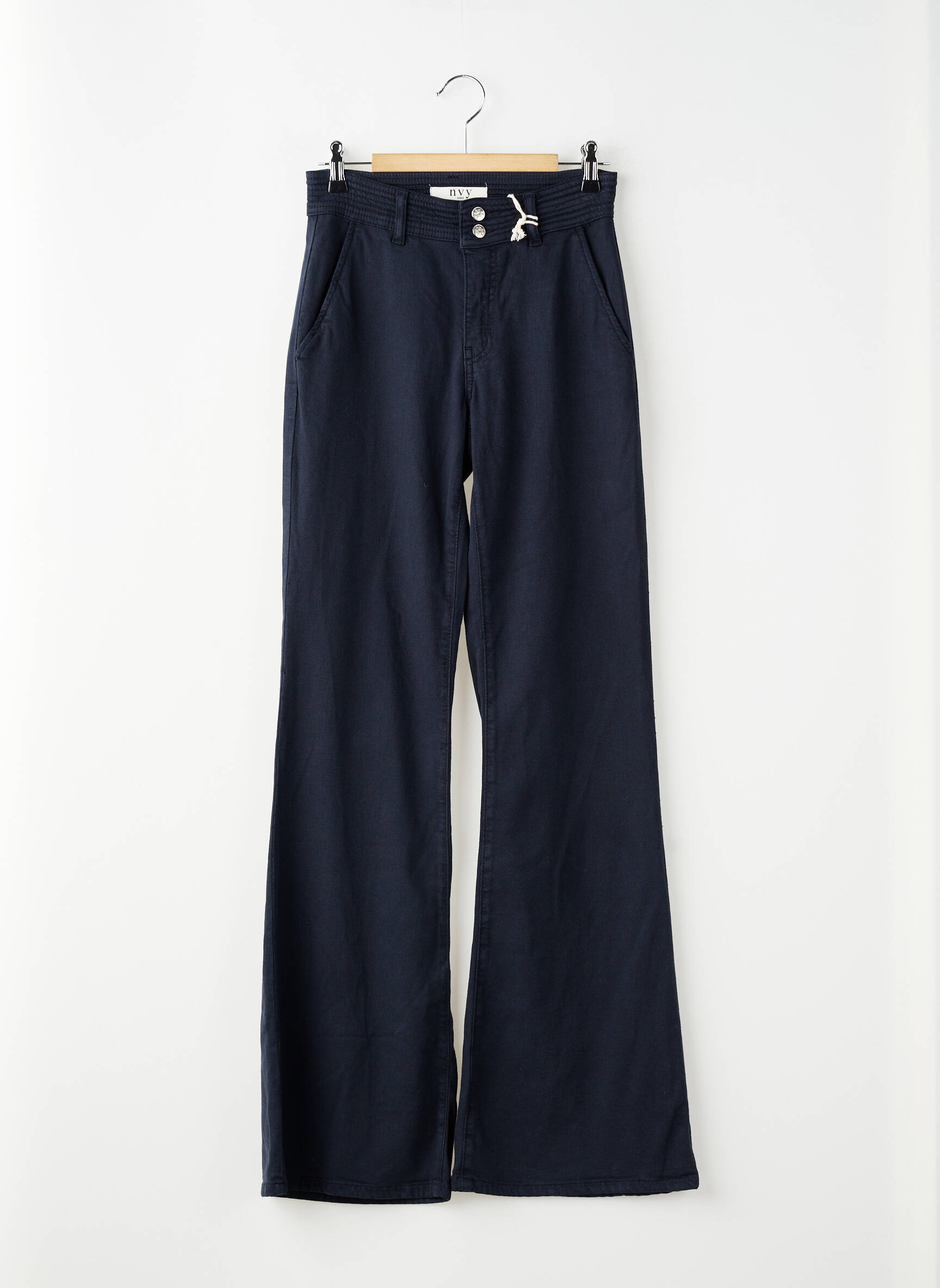 Pantalon evazat elasticitate mărime normală albastru NVY femeie