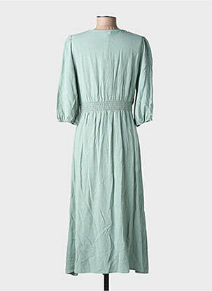 Rochie lungă mâneci scurte mâneci scurte verde EMILIE.K femeie