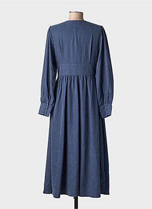 Rochie lungă mâneci lungi mâneci lungi albastru YUKA femeie