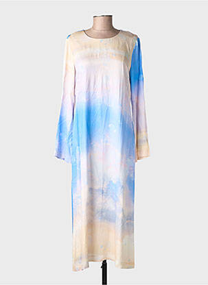 Rochie lungă mâneci lungi mâneci lungi albastru NUMPH femeie