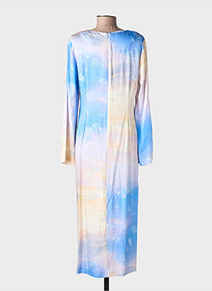 Rochie lungă mâneci lungi mâneci lungi albastru NUMPH femeie