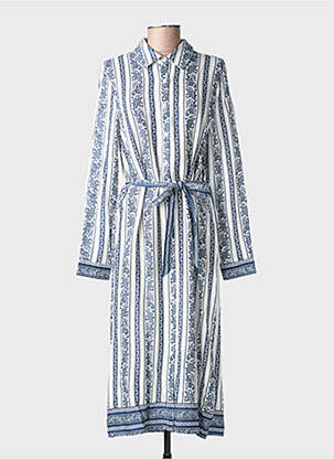 Rochie midi imprimeu fantezie mâneci lungi albastru LA PETITE ETOILE femeie