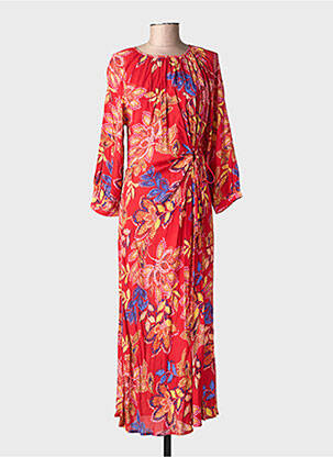 Rochie lungă mâneci lungi mâneci lungi roșu LA PETITE ETOILE femeie