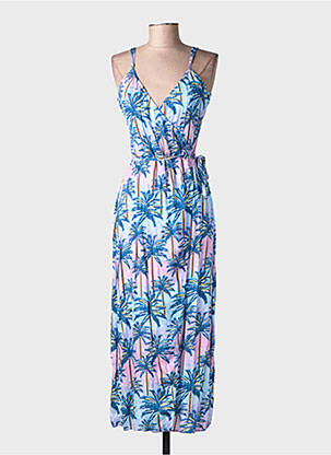 Rochie midi imprimeu fantezie bretele subțiri albastru LA PETITE ETOILE femeie