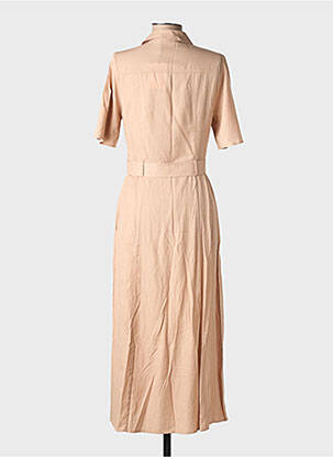 Rochie midi mâneci scurte mâneci scurte bej LA PETITE ETOILE femeie