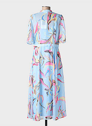 Rochie midi imprimeu fantezie mâneci scurte albastru NUMPH femeie