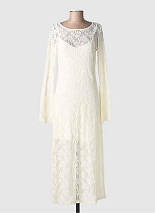 Rochie lungă mâneci lungi mâneci lungi alb NUMPH femeie