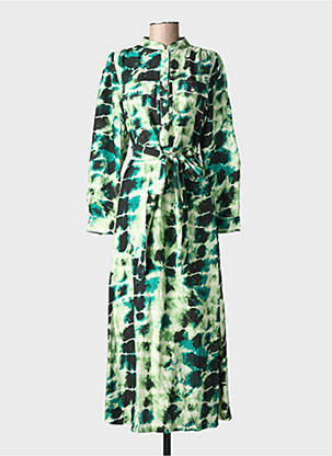 Rochie lungă mâneci lungi mâneci lungi verde EMILIE.K femeie