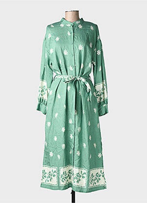 Rochie lungă mâneci lungi mâneci lungi verde EMILIE.K femeie